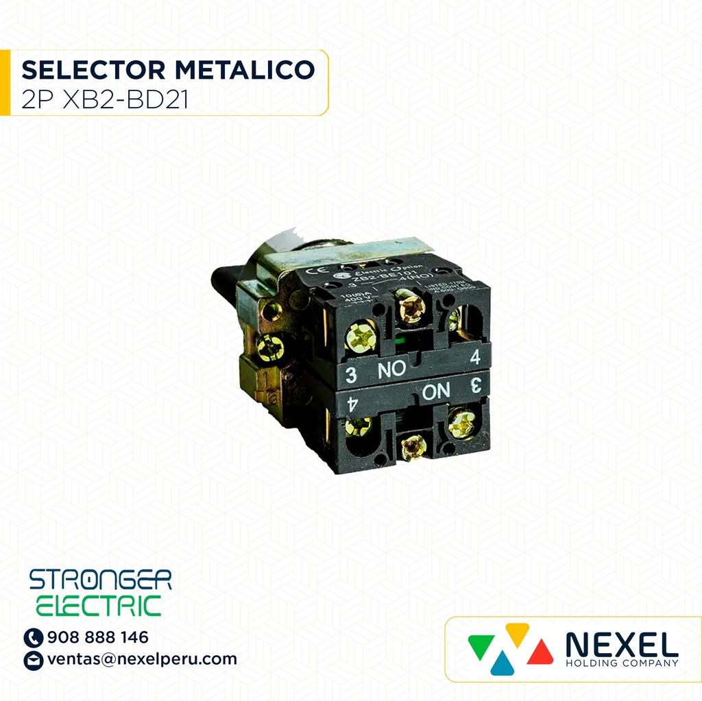 OUT- SELECTOR METALICO 2P XB2-BD21 STRONGER