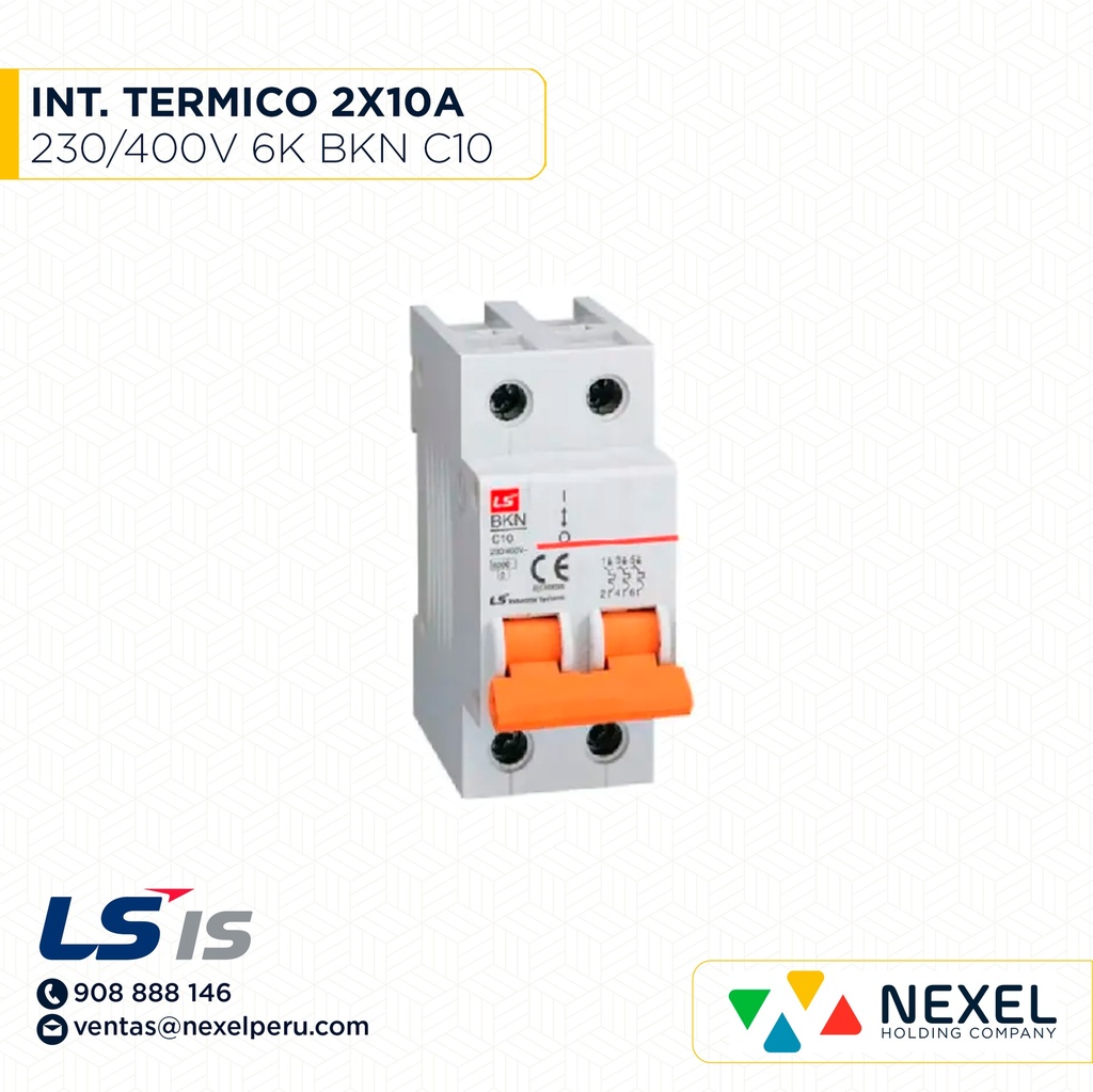 INTERR. TERMICO 2X10A 230/400V 6K BKN C10 LS INDUSTRIAL SYSTEM