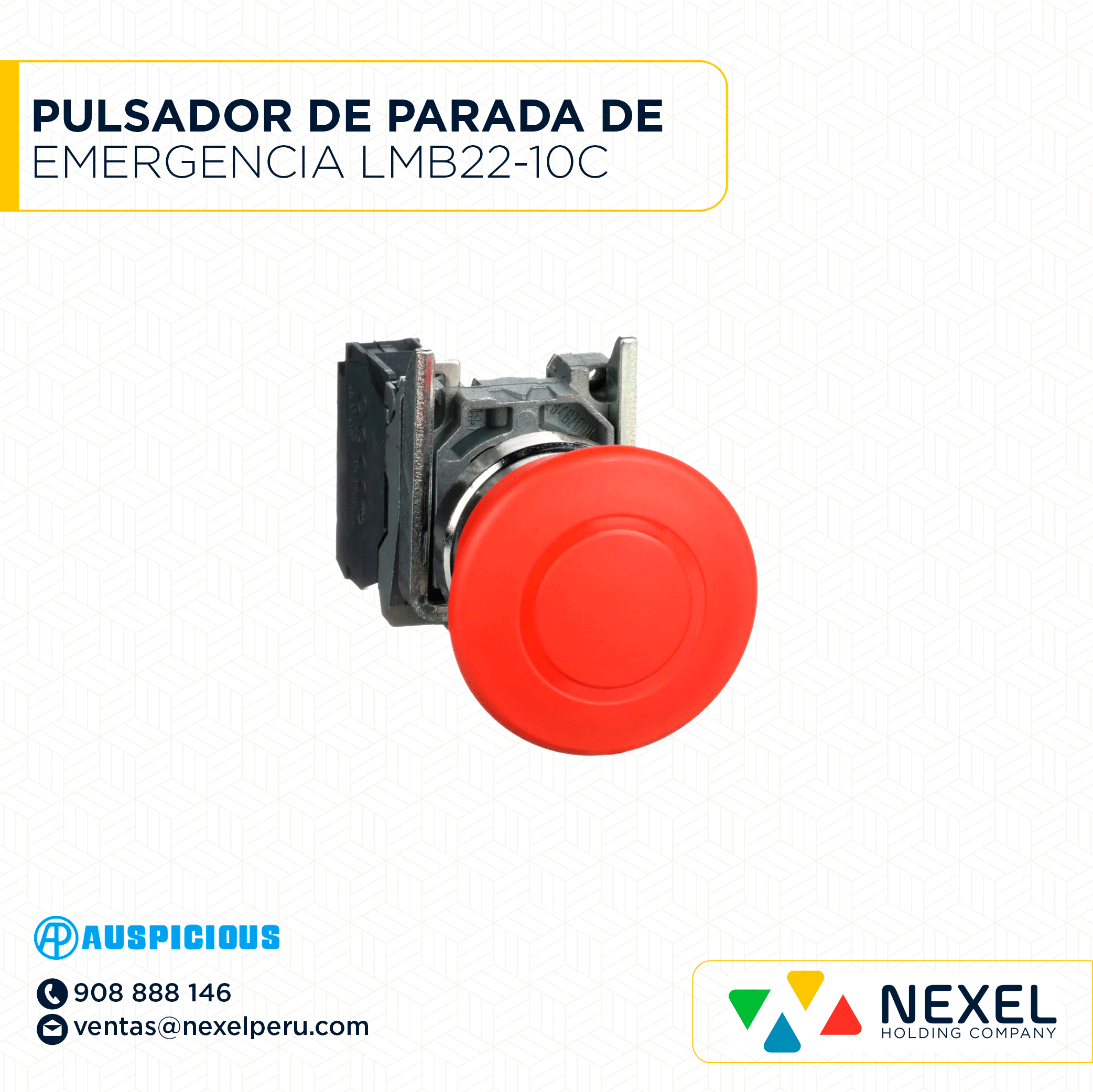 PULSADOR DE PARADA DE EMERGENCIA GIRA P/DESENCLAVAR (GOLPE PUÑO) / LMB22-10C AUSPICIOUS