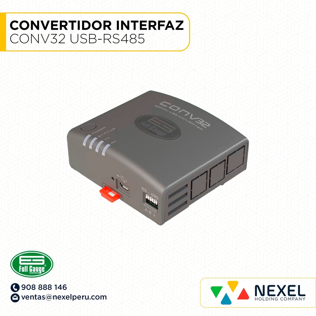 CONVERTIDOR DE INTERFAZ CONV32 USB-RS485 FULL GAUGE