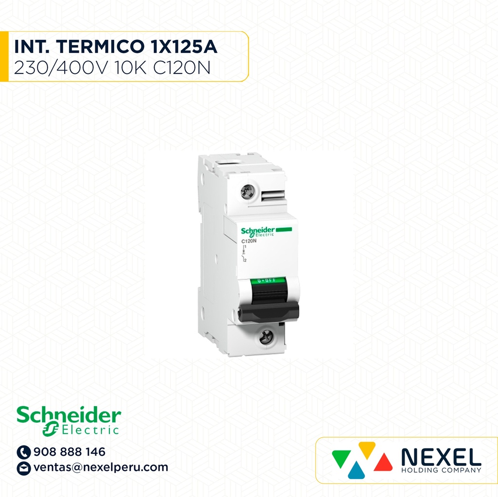 INTERR. TERMICO 1X125A 230/400V 10K C120N C125 A9N18359 SCHNEIDER