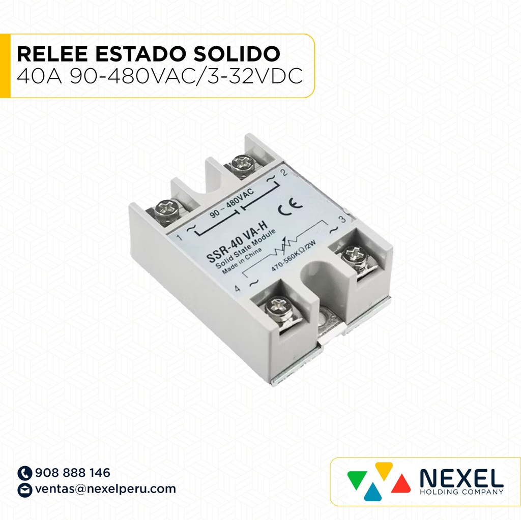 RELEE ESTADO SOLIDO 40A (90-480VAC/3-32VDC) STANDARD