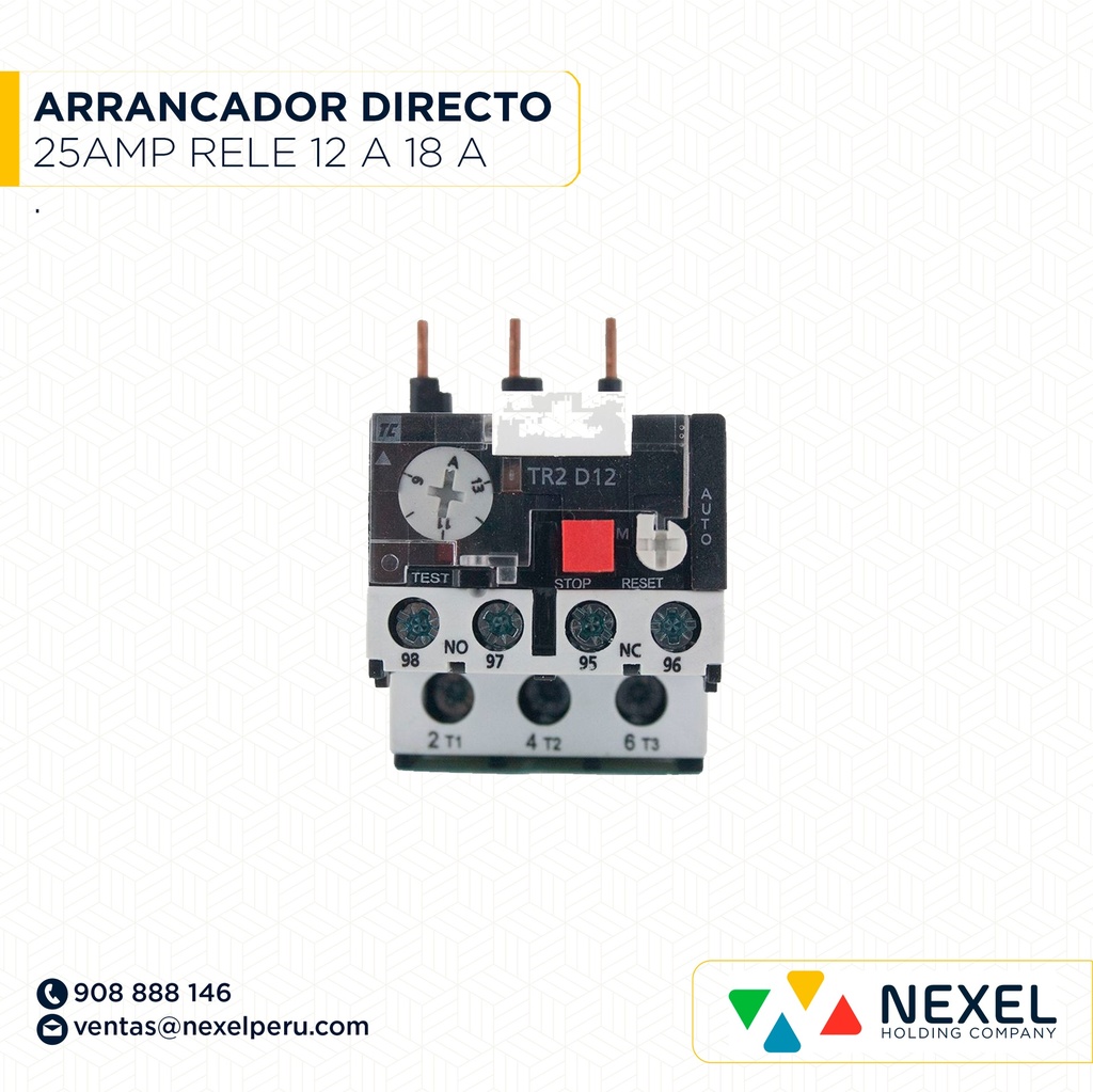 ARRANQUE DIRECTO + CONTACTOR DE 25 AMP + RELE DE 12 A 18 AMP ALFE1-D ENERLIGTH