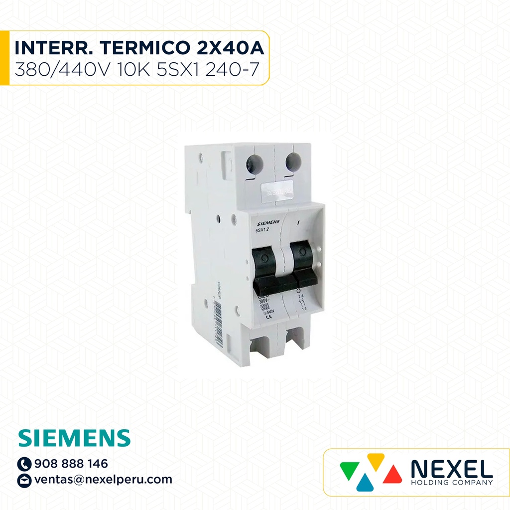 INTERR. TERMICO 2X40A 380/440V 10KA 5SX1 240-7 SIEMENS
