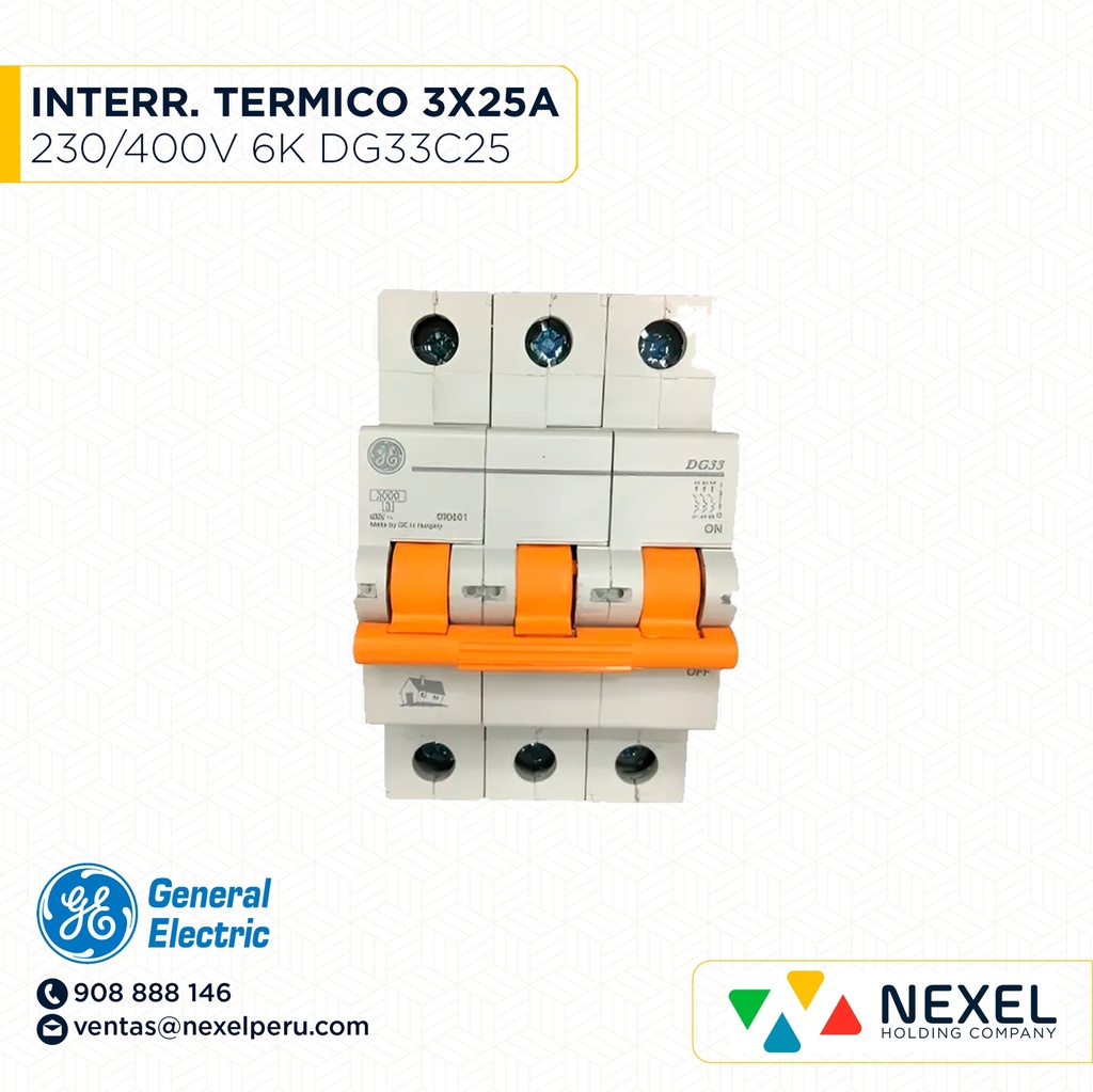 INTERR. TERMICO 3X25A 230/400V 6K DG33C25 GENERAL ELECTRIC
