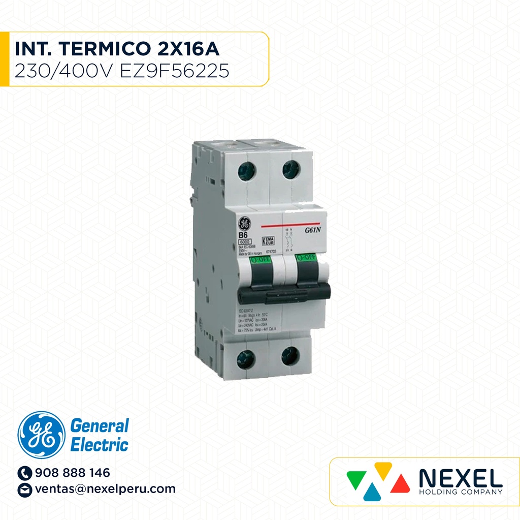 INTERR. TERMICO 2X25A 230/400V 6K G62C25 GENERAL ELECTRIC