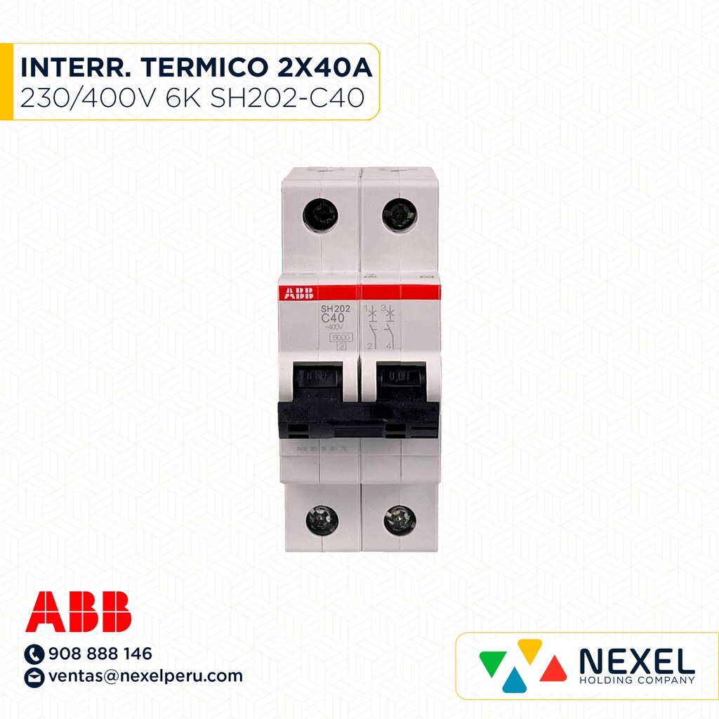 INTERR. TERMICO 2X40A 230/400V 6K SH202-C40 ABB