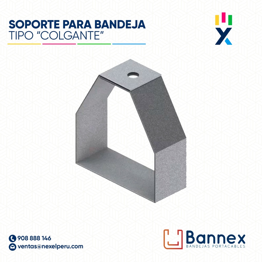 SOPORTE COLGANTE PARA BANDEJA 100X100MM BANNEX