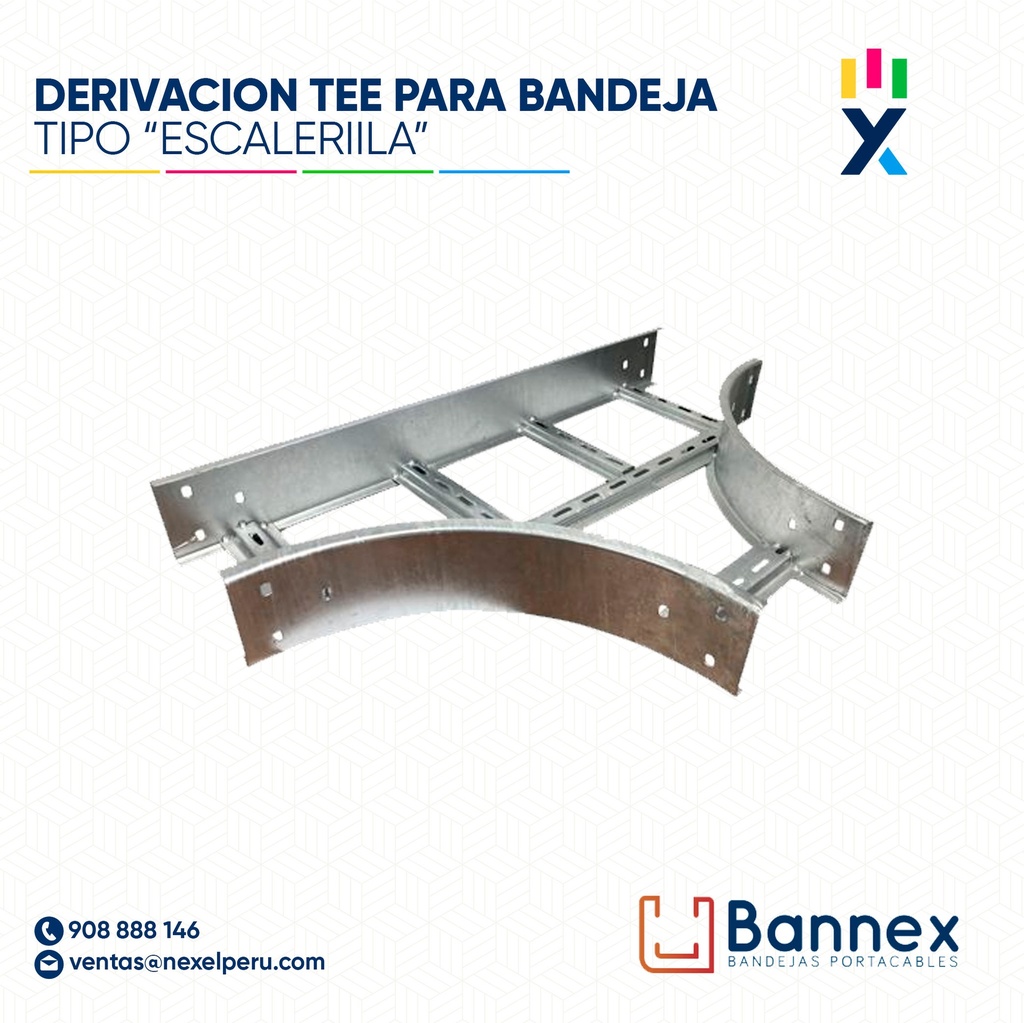 DERIVACIÓN TEE TIPO ESCALERILLA 150X100MM SIN TAPA ESP.1.2MM BANNEX