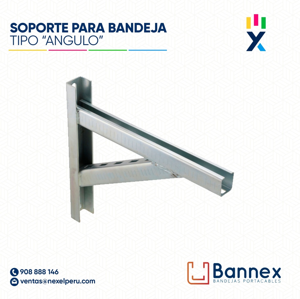 SOPORTE ANGULO PARA BANDEJA 300MM X 400MM ESP: 1.5MM BANNEX