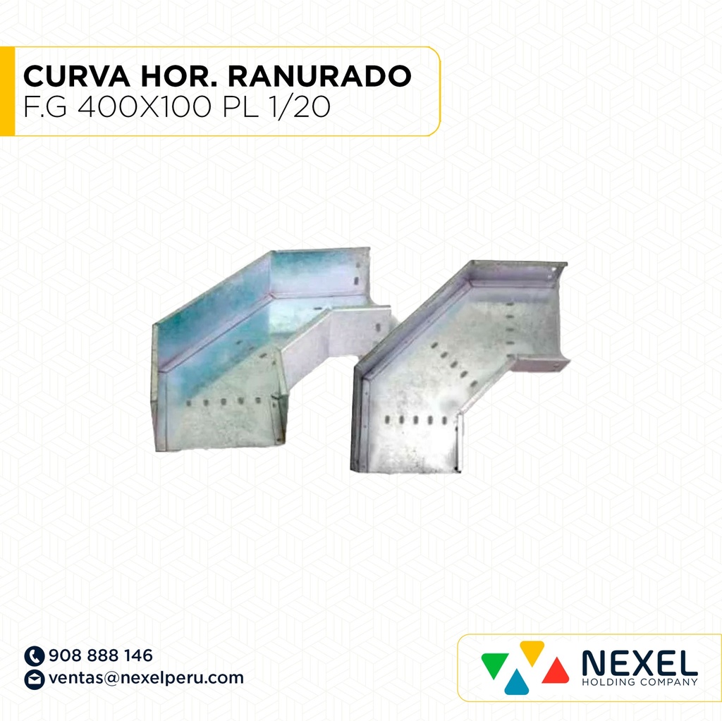 CURVA HORIZONTAL RANURADO F.G 400X100 PL 1/20 NACIONAL