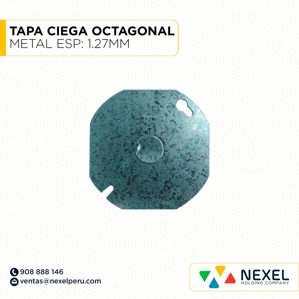 TAPA CIEGA OCTAGONAL METAL ESP: 1.27MM NACIONAL