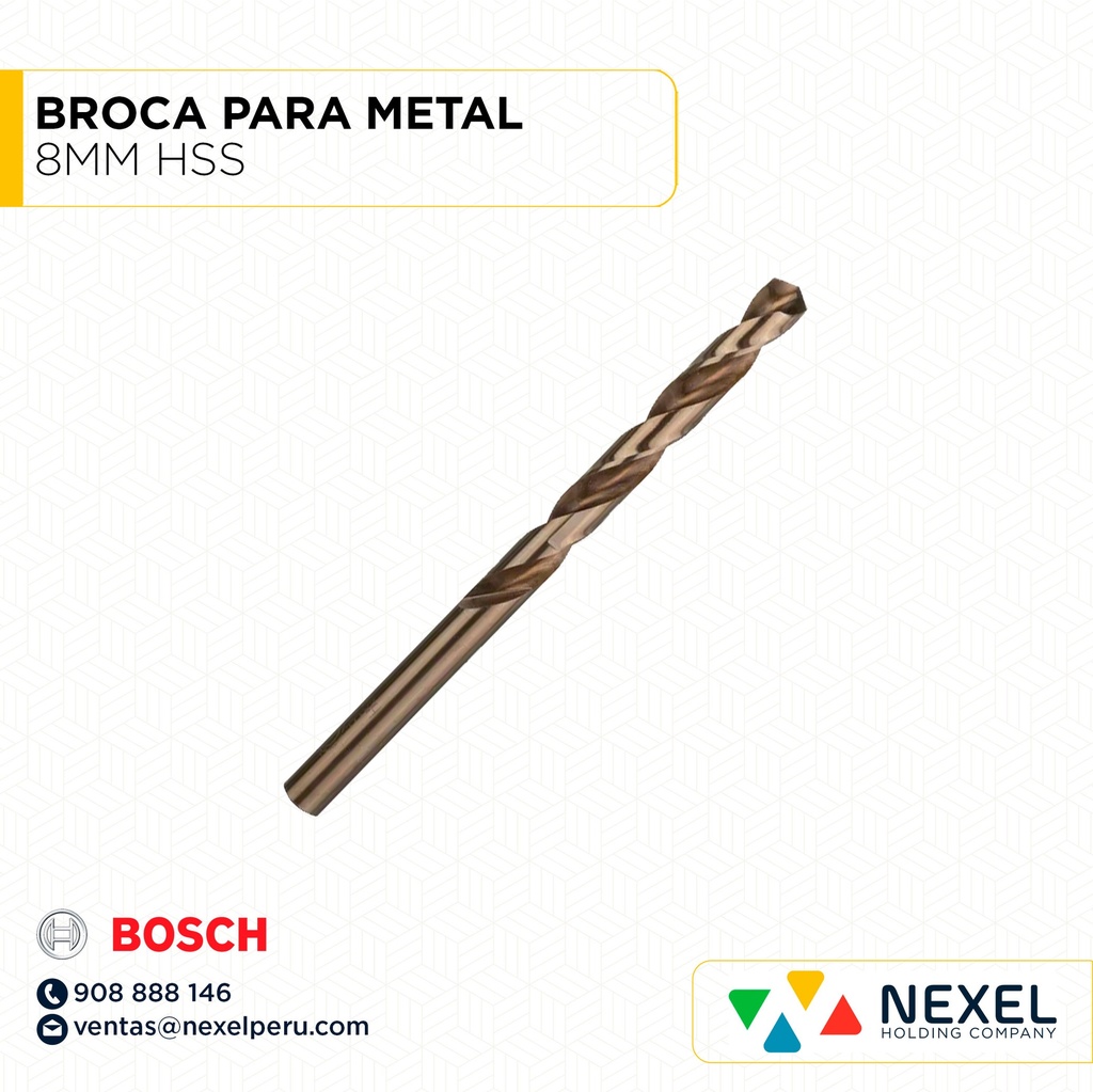 BROCA PARA METAL 8MM HSS BOSCH