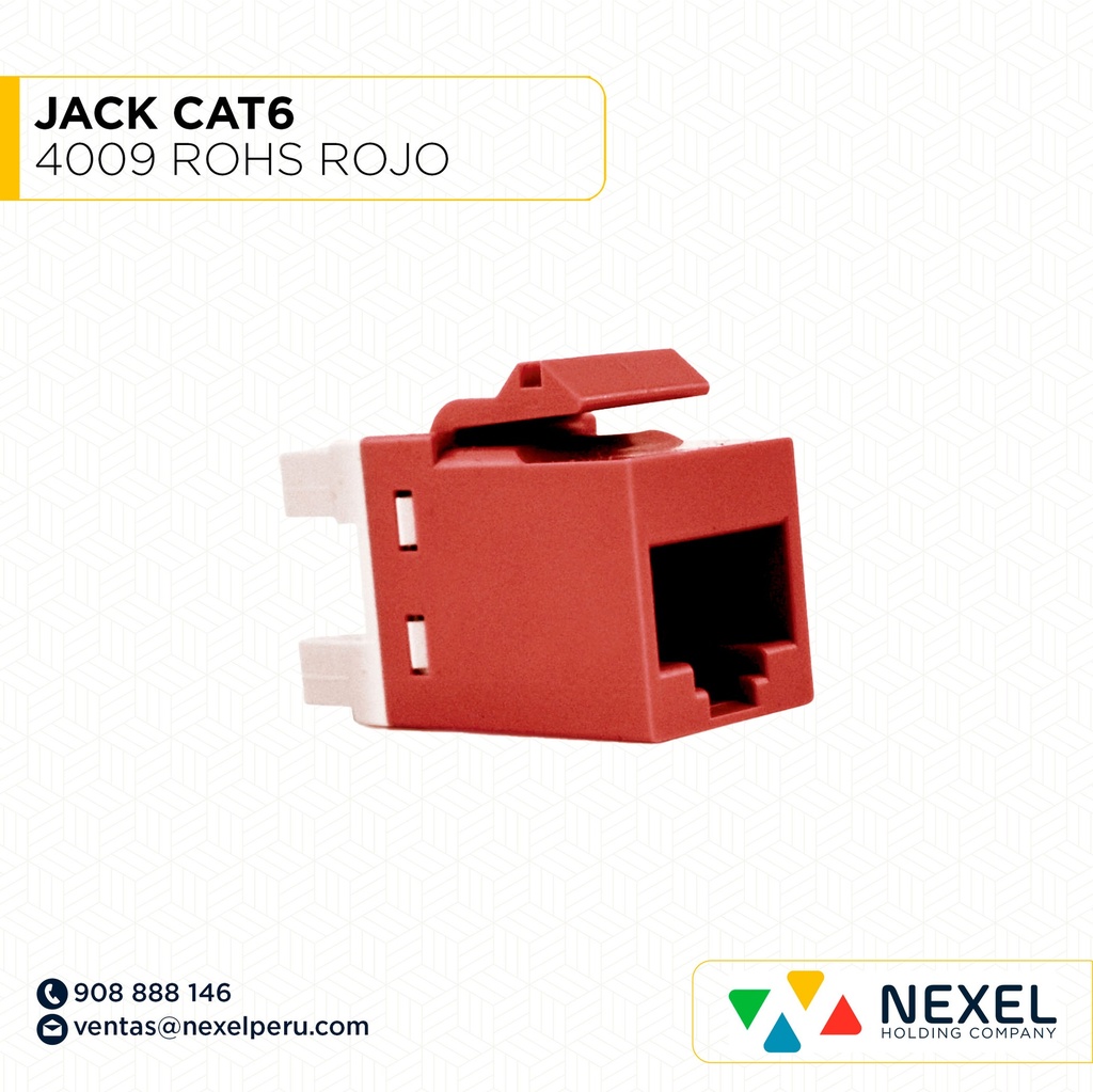 JACK CAT6 4009 ROHS ROJO IMPORTADO