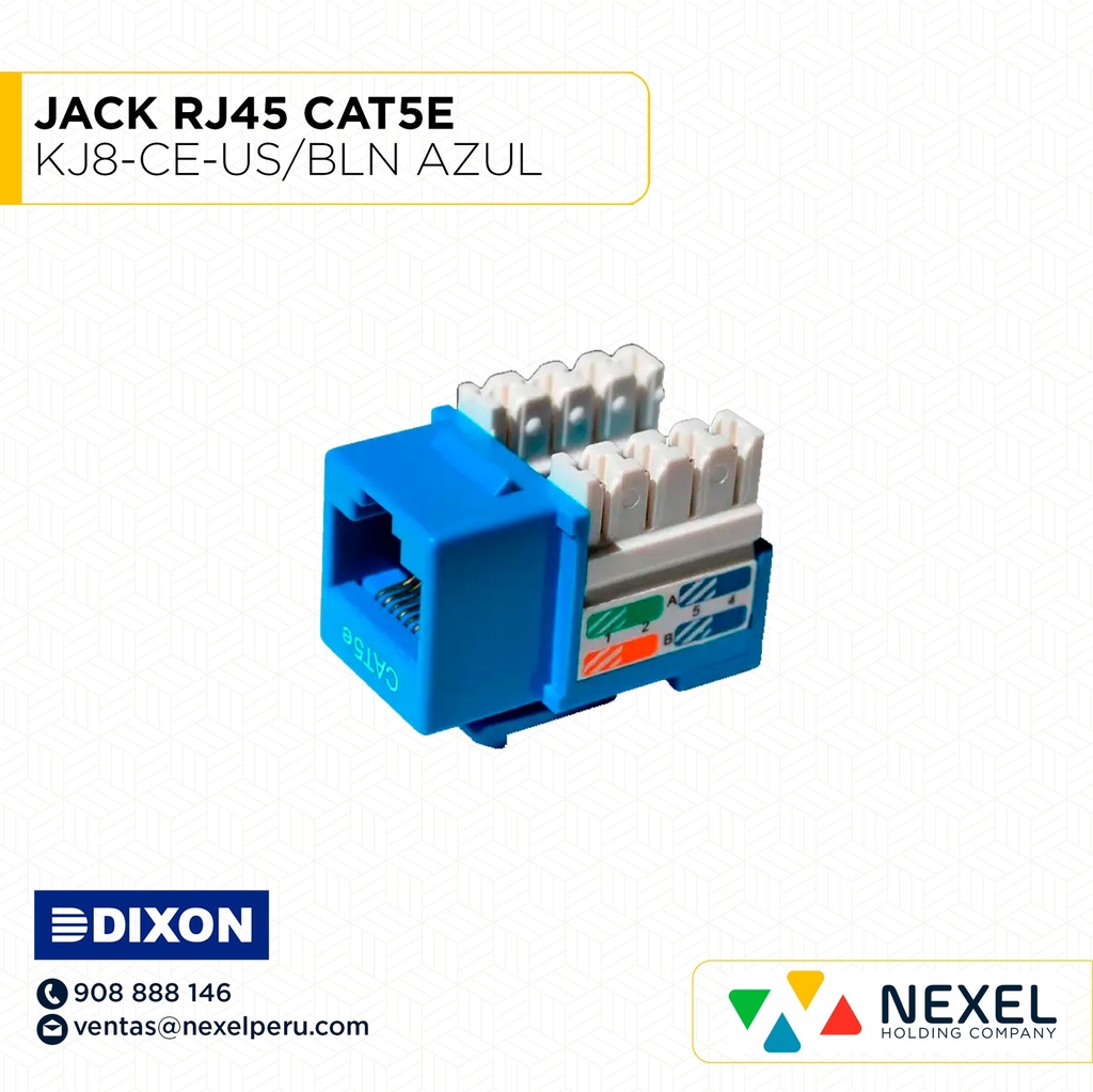 OUT- JACK RJ45 CAT5E KJ8-CE-US/BLN AZUL DIXON