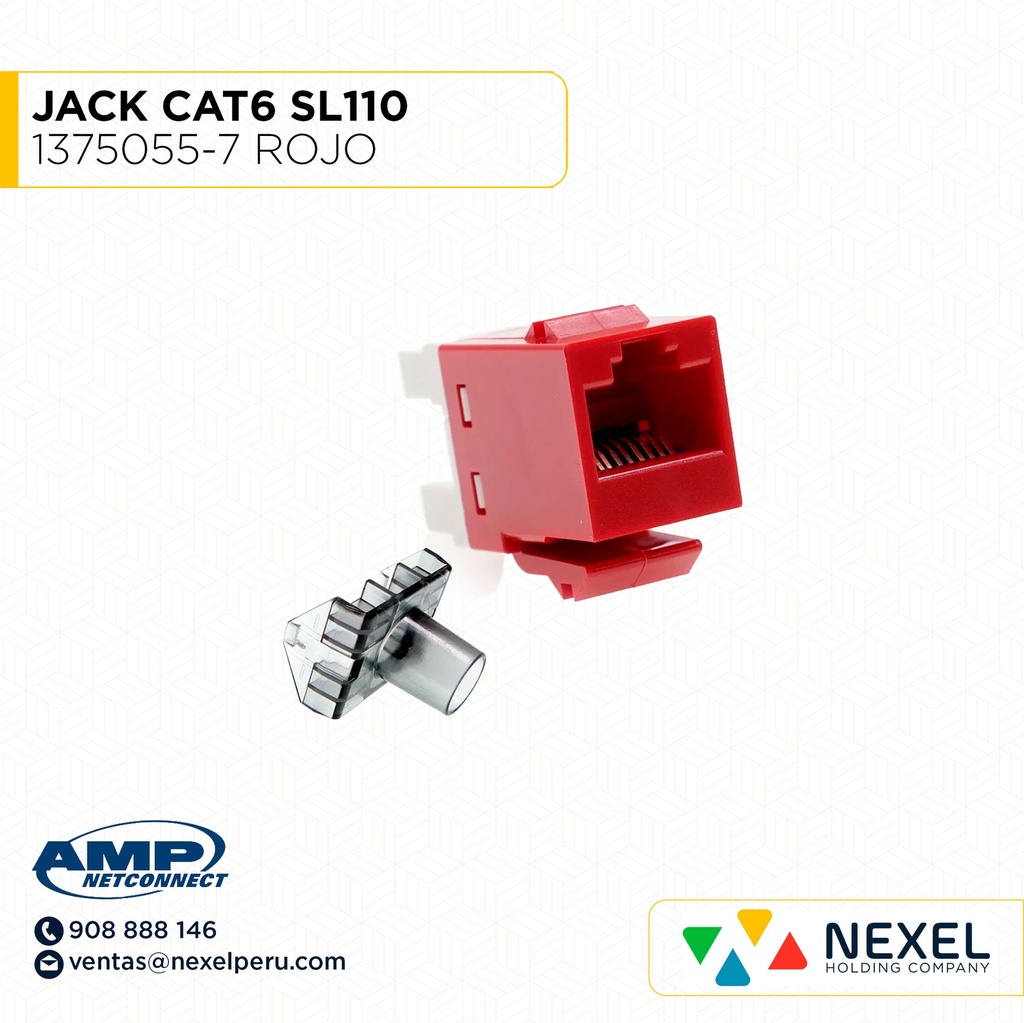 JACK CAT6 SL110 1375055-7 ROJO AMP NETCONNECT