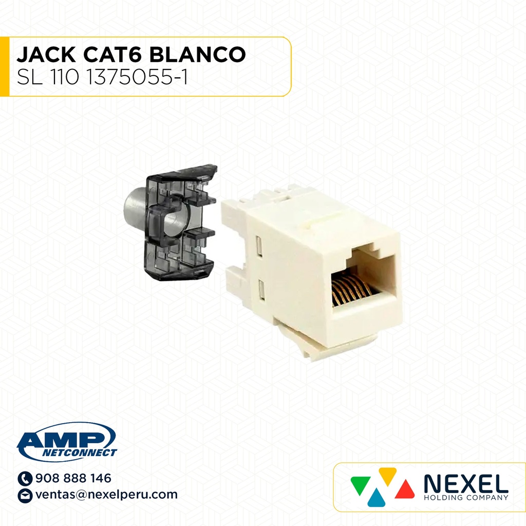 OUT- JACK CAT6 SL 110 1375055-1 BLANCO AMP NETCONNECT