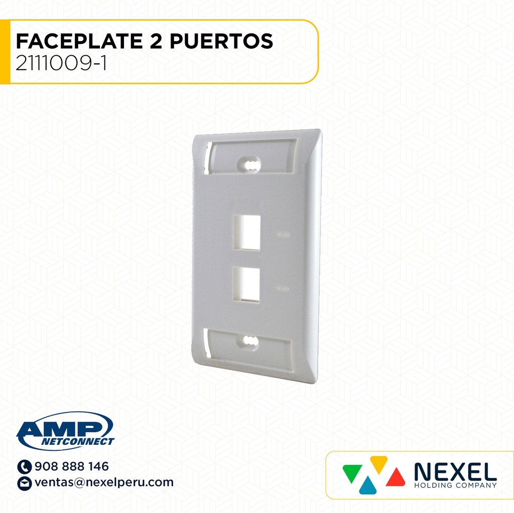 FACEPLATE 2 PUERTOS 2111009-1 AMP NETCONNECT