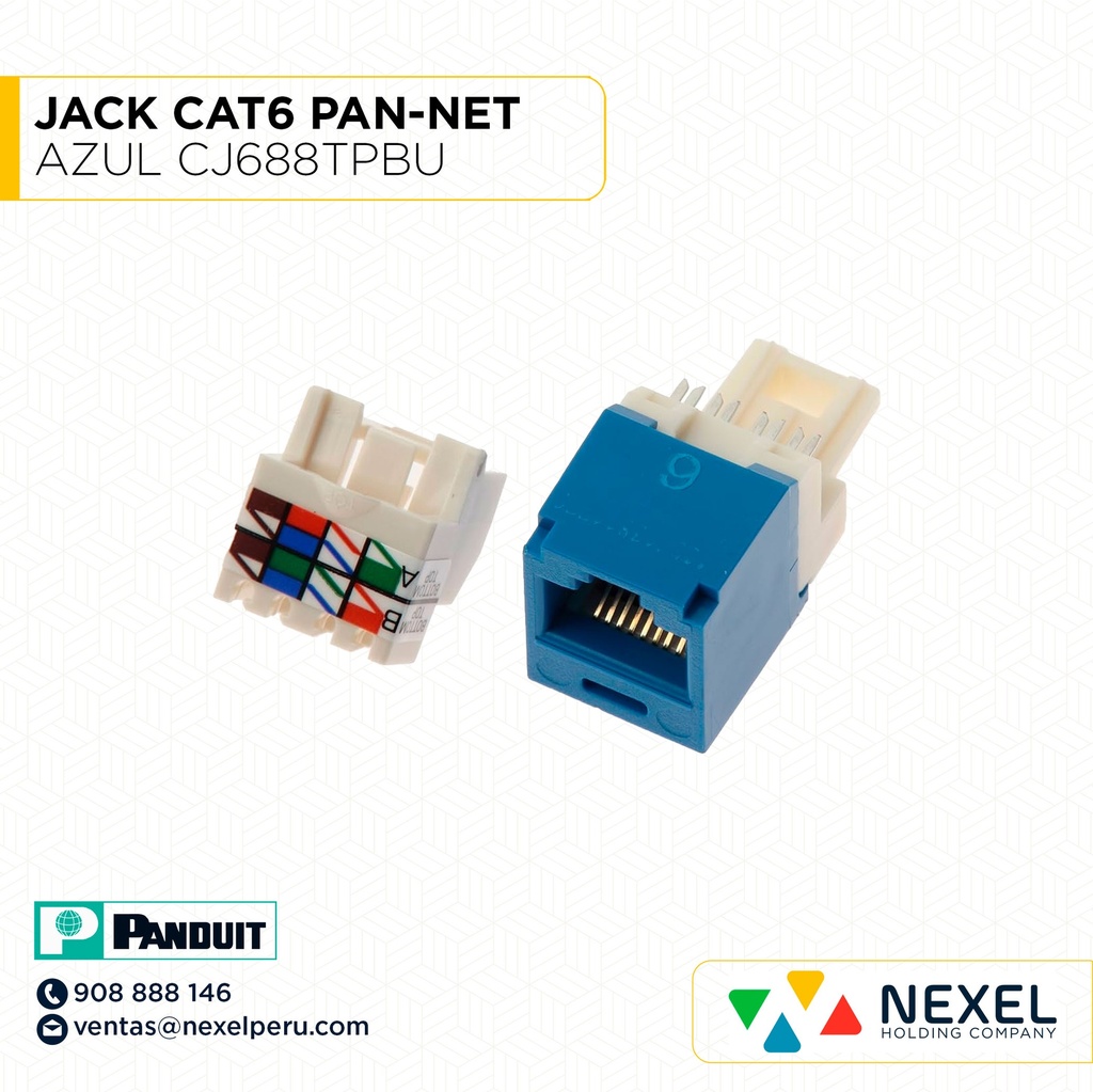 OUT- JACK CAT6 PAN-NET AZUL CJ688TPBU PANDUIT