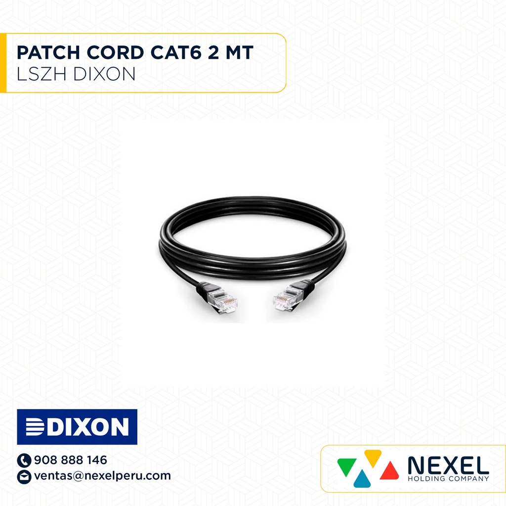 PATCH CORD CAT6 LSZH X2MT DIXON