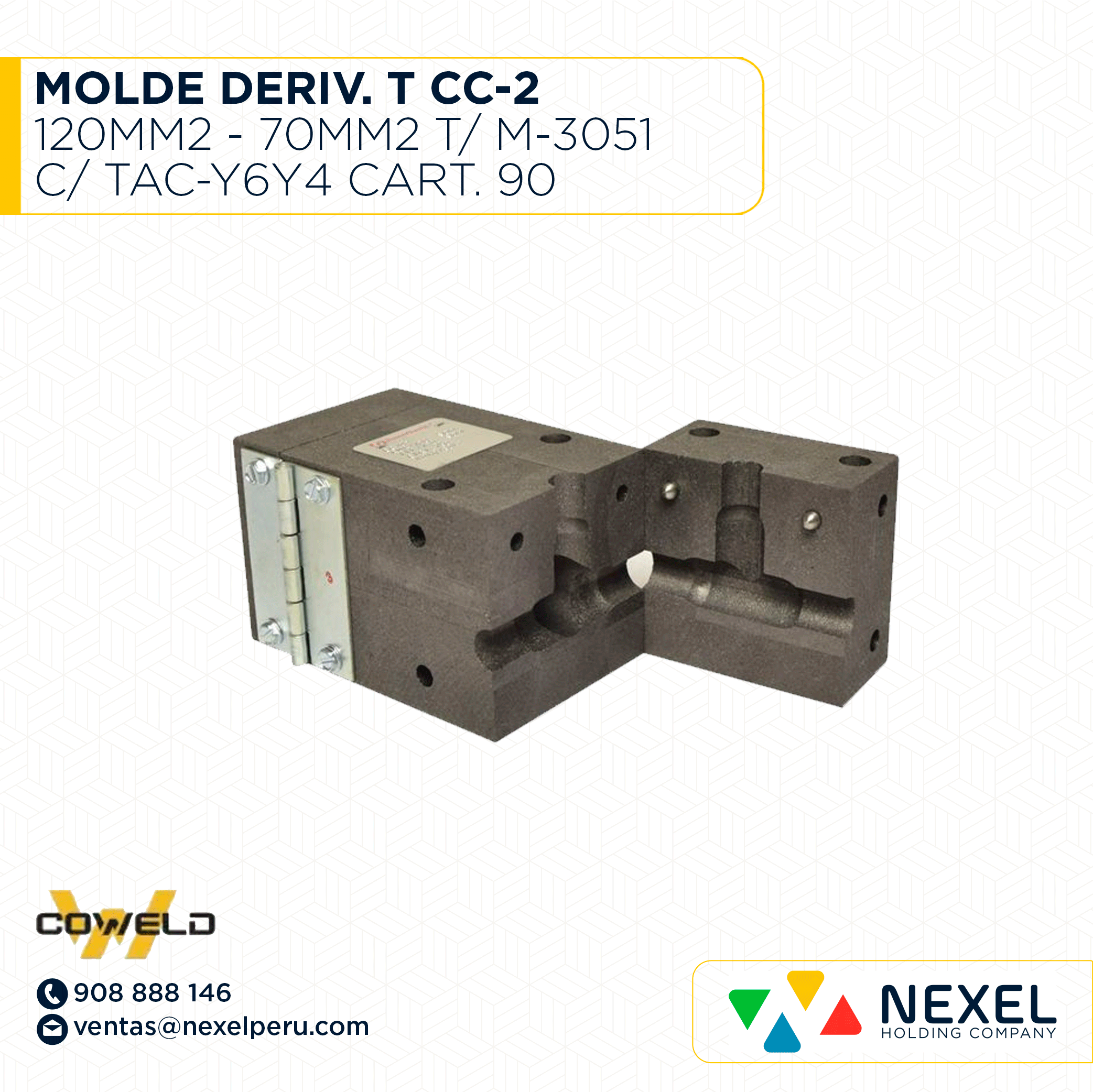 MOLDE DERIV. T (CC-2) (120MM2 - 70MM2) T/ M-3051 C/ TAC-Y6Y4 CART. 90 COWELD - B