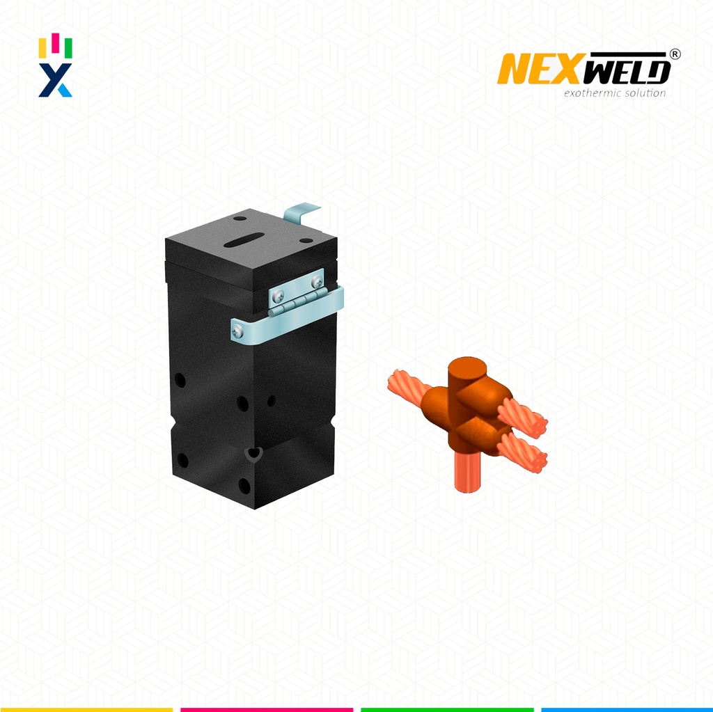 MOLDE DERIVACION VARILLA A 2 SALIDAS DE CABLE TIPO CR-17 3/4"- 4/0 M-2566 NCR182Q NEXWELD