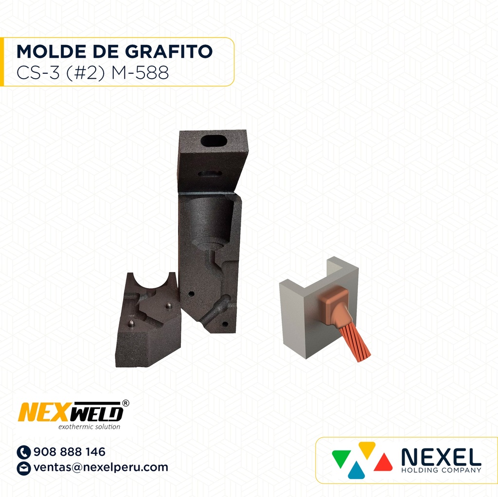 MOLDE DE CABLE ANGULAR 45° TIPO CS-3 CABLE-SUPERFICIE #2 M-588 VSC1V CART.45 NEXWELD