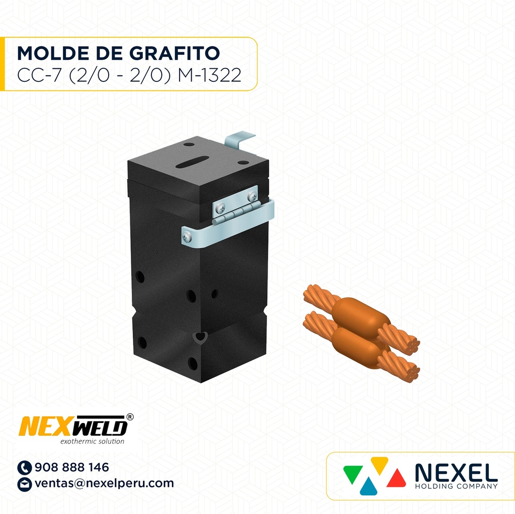 MOLDE EMPALME PARALELO (CC-7) (2/0 - 2/0) T/ M-1322 C/ PTC-2G2G CART. 115 NEXWELD