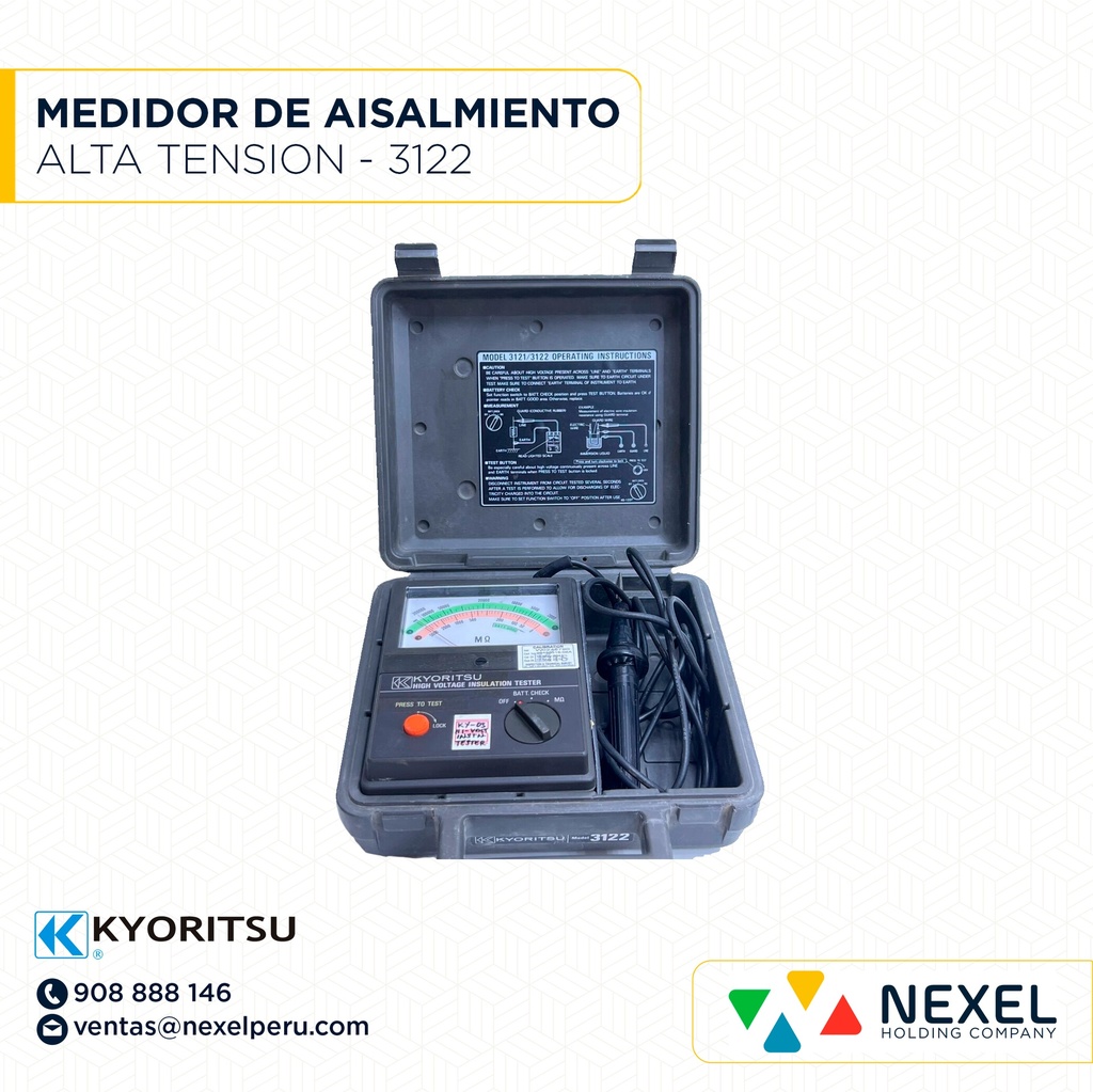 MEDIDOR DE AISLAMIENTO DE ALTA TENSION MODELO 3122 *SA* KYORITSU
