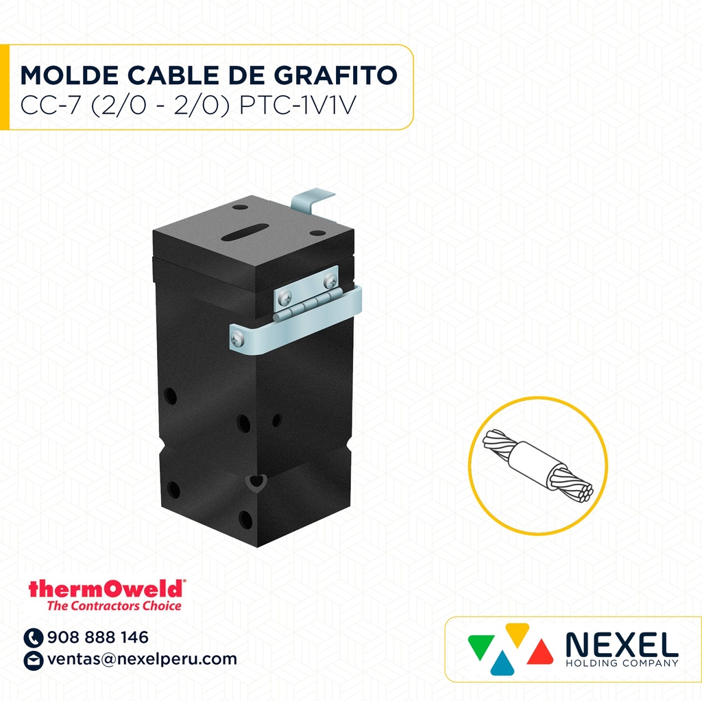 OUT- MOLDE EMPALME PARALELO (CC-7) (2AWG-2AWG) T/ M-1313 C/ PTC-1V1V #65 *SN* THERMOWELD