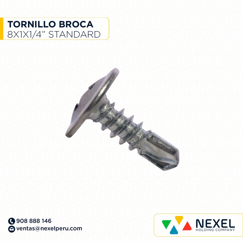 OUT-TORNILLO PUNTA BROCA 8X1X1/4" STANDARD