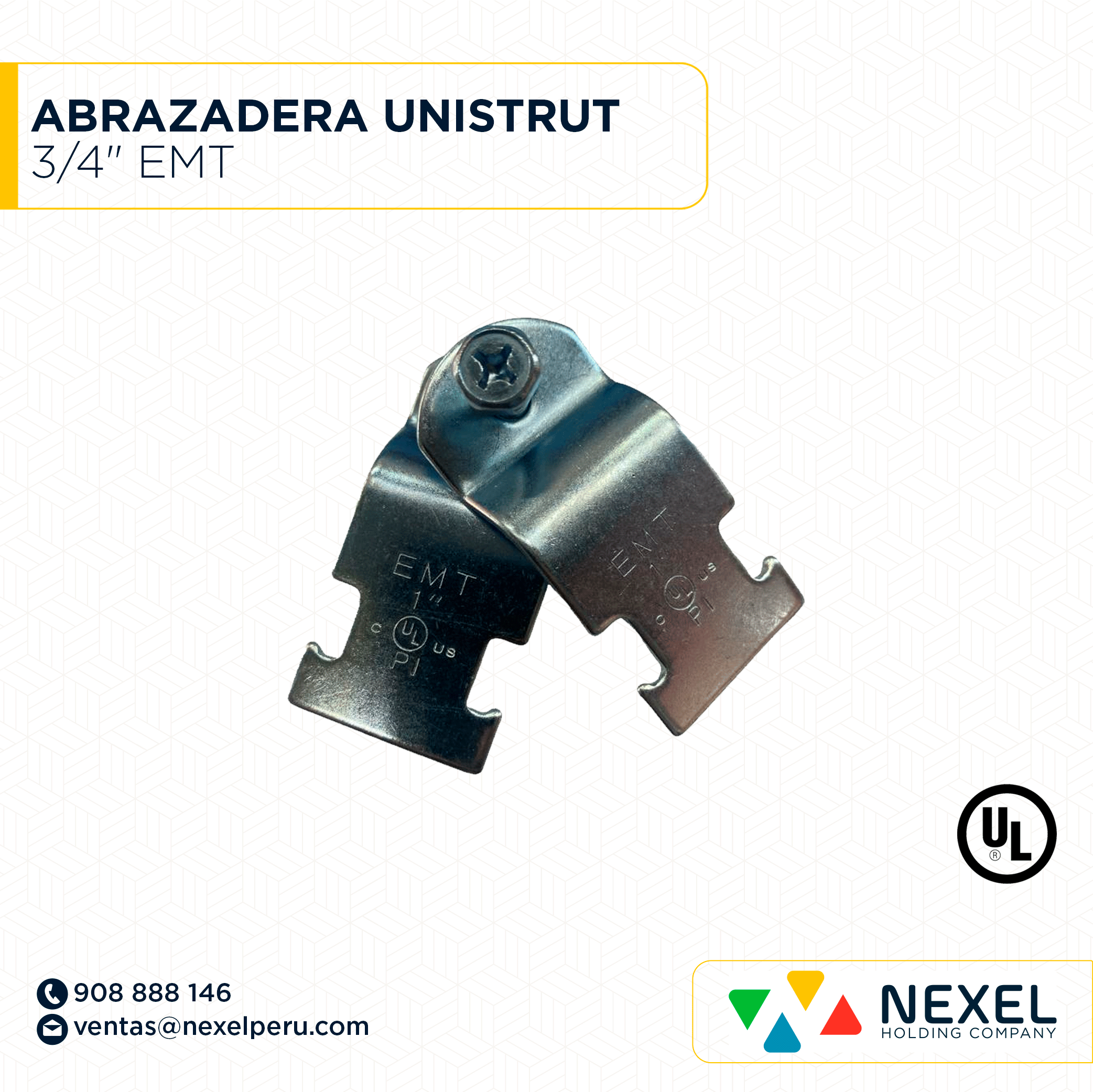 ABRAZADERA UNISTRUT 3/4" EMT STANDARD