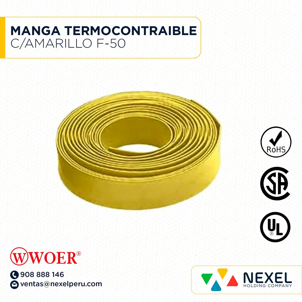 MANGA TERMOCONTRAIBLE C/AMARILLO F-50 WOER
