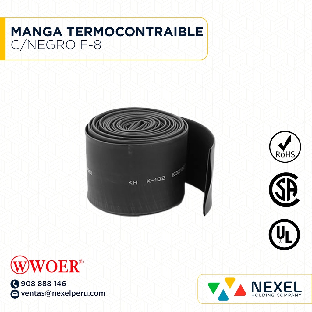 MANGA TERMOCONTRAIBLE C/NEGRO F-8 WOER