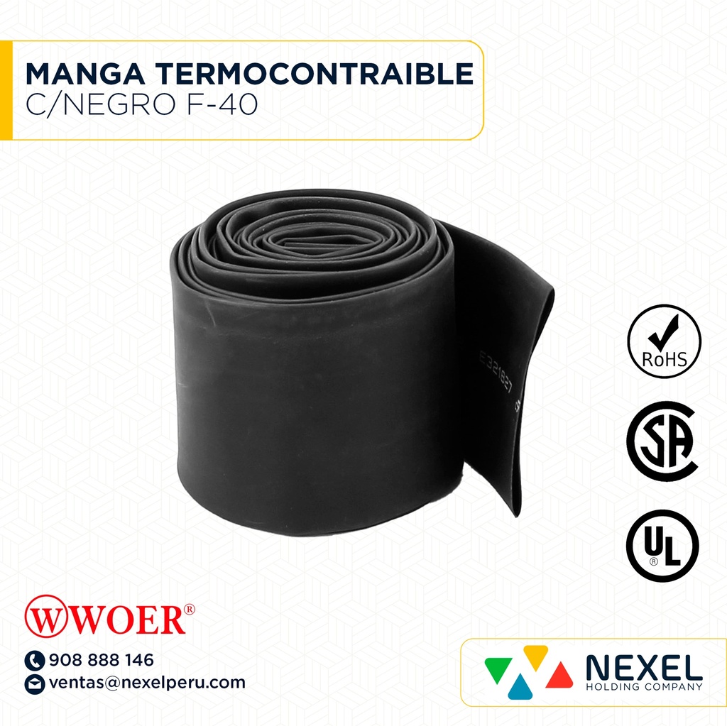 MANGA TERMOCONTRAIBLE C/NEGRO F-40 WOER