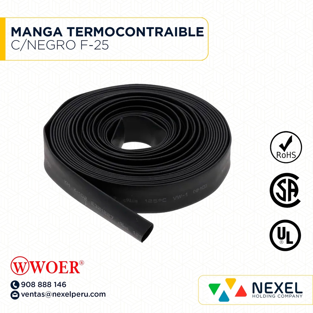 MANGA TERMOCONTRAIBLE C/NEGRO F-25 WOER