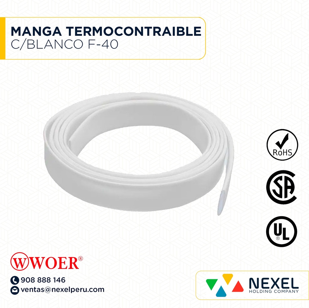 MANGA TERMOCONTRAIBLE C/BLANCO F-40 WOER