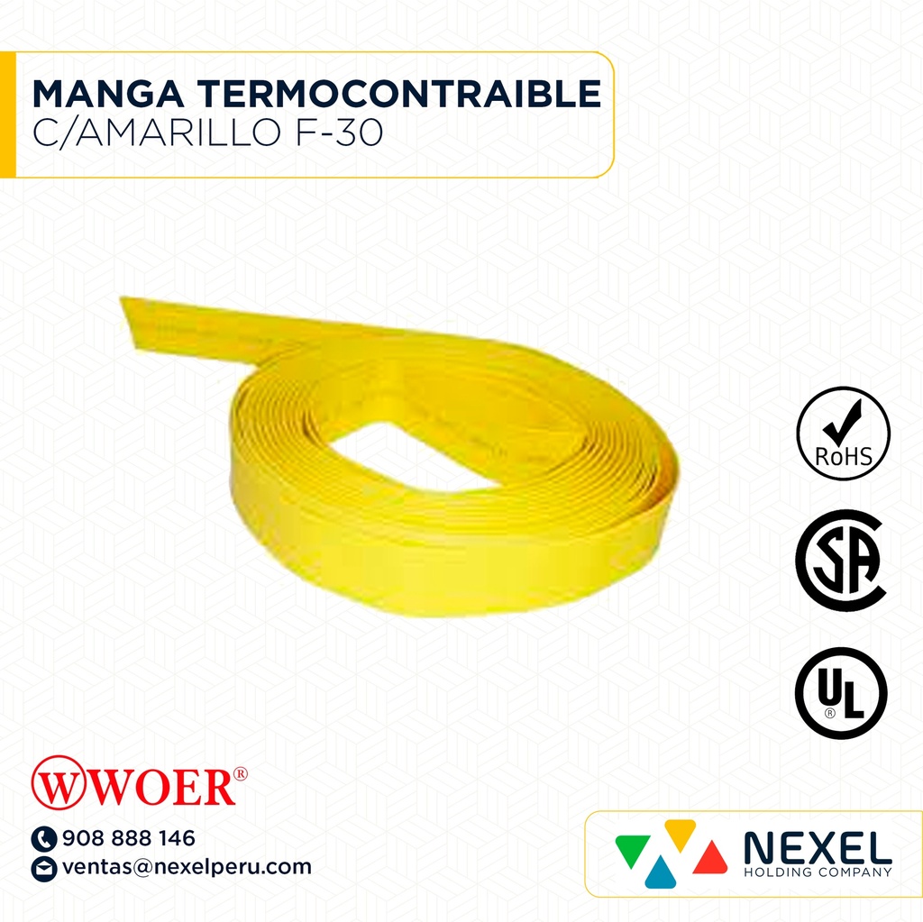 MANGA TERMOCONTRAIBLE C/AMARILLO F-30 WOER