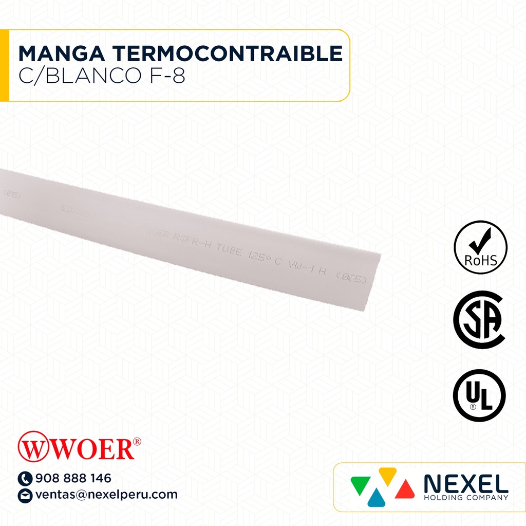 MANGA TERMOCONTRAIBLE C/BLANCO F-8 WOER