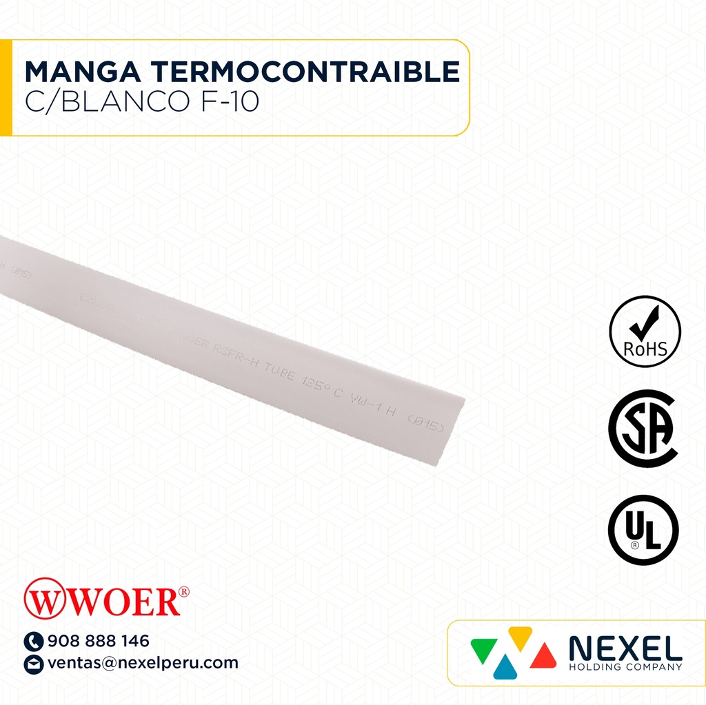 MANGA TERMOCONTRAIBLE C/BLANCO F-10 WOER