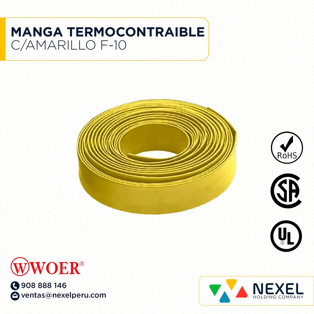 MANGA TERMOCONTRAIBLE C/AMARILLO F-10 WOER