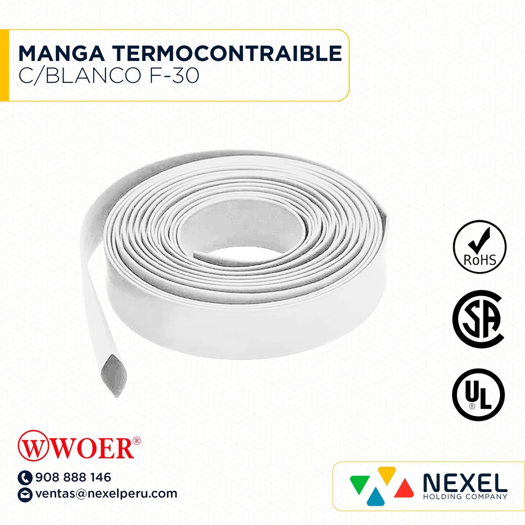 MANGA TERMOCONTRAIBLE C/BLANCO F-30 WOER