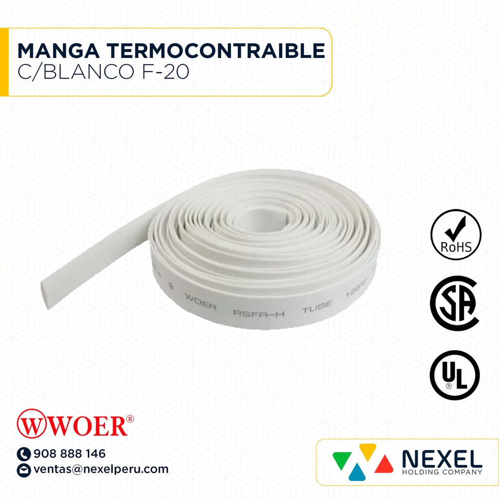 MANGA TERMOCONTRAIBLE C/BLANCO F-20 WOER