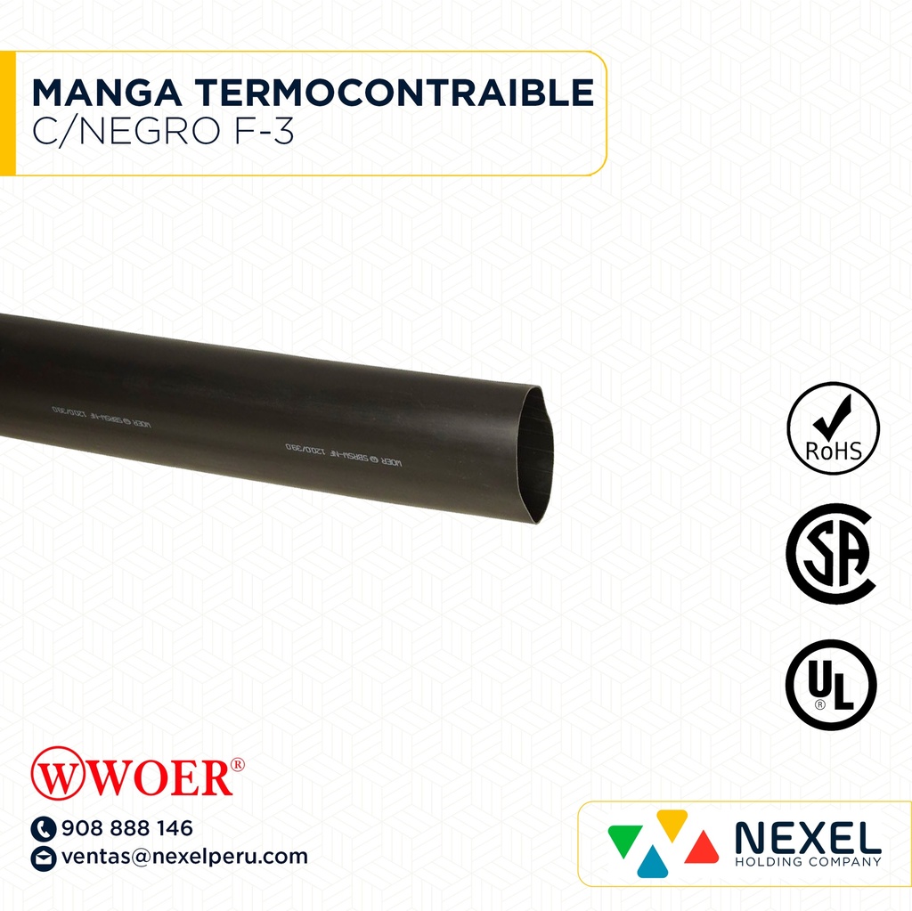 MANGA TERMOCONTRAIBLE C/NEGRO F-3 WOER
