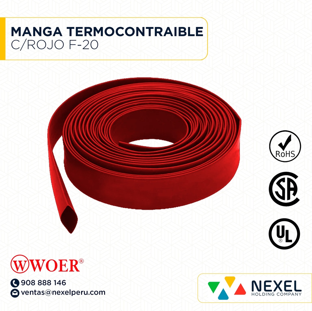 MANGA TERMOCONTRAIBLE C/ROJO F-20 WOER