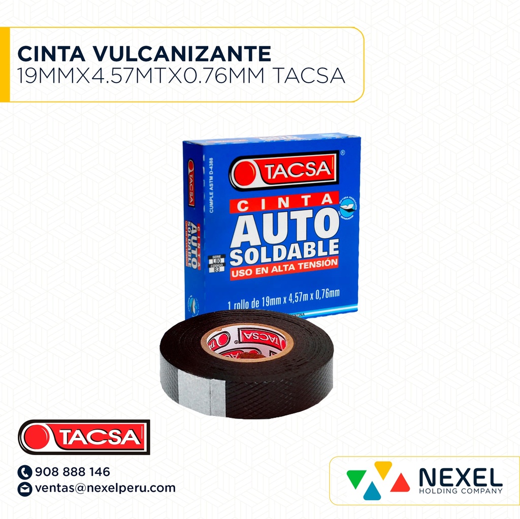 CINTA VULCANIZANTE 19MMX4.57MTX0.76MM TACSA