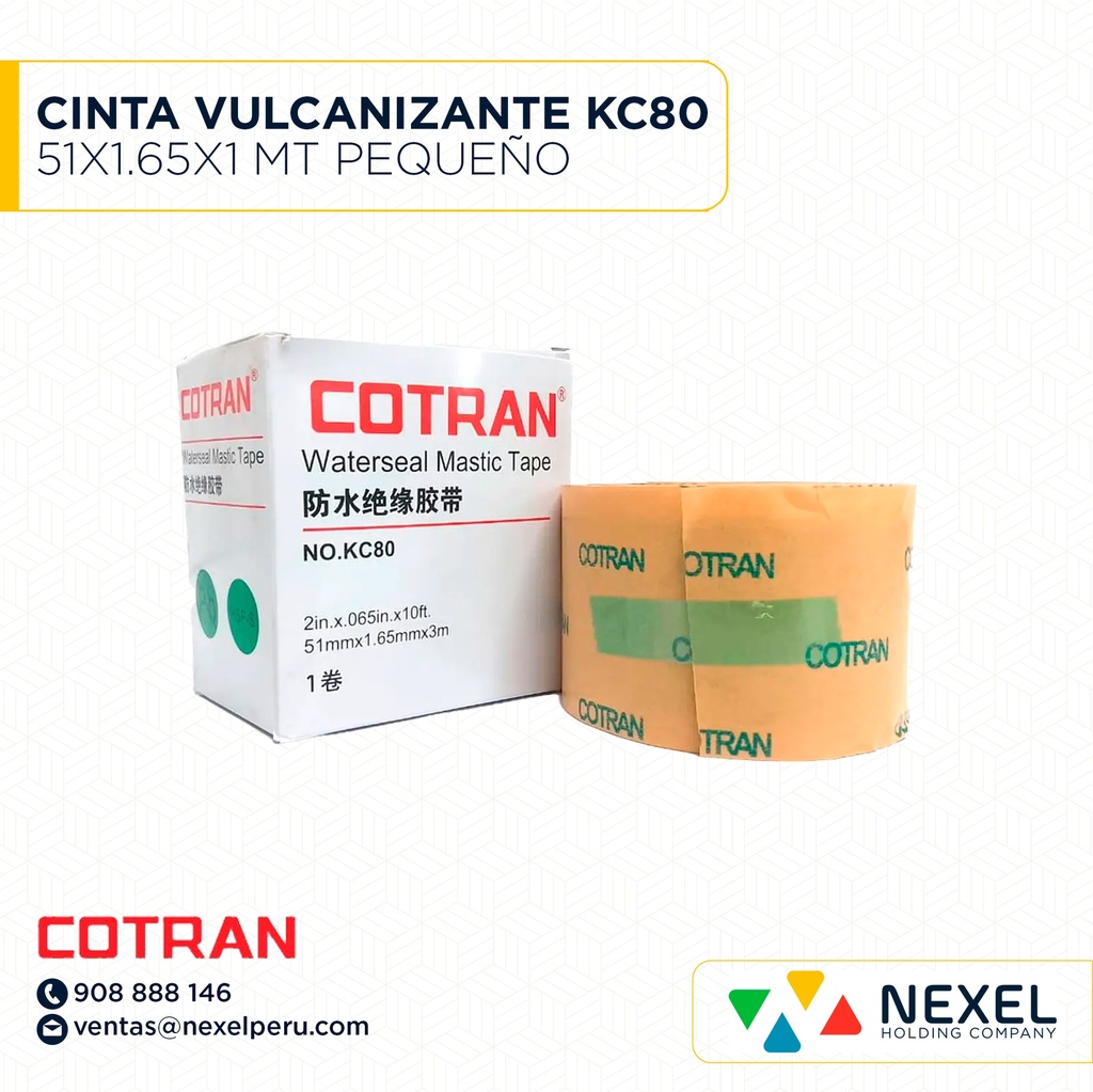 CINTA VULCANIZANTE KC80 51X1.65X1 MT PEQUEÑO COTRAN