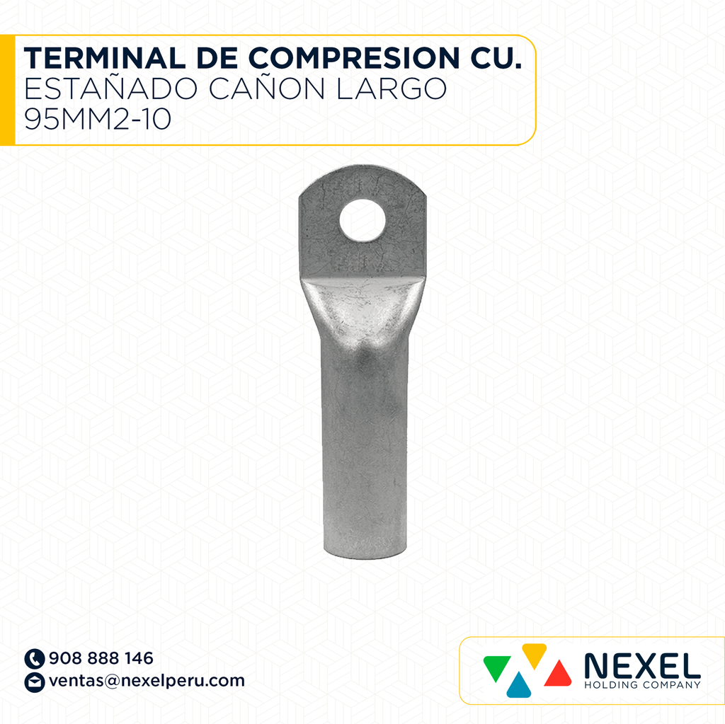 TERMINAL DE COMPRESION CU. ESTAÑADO CAÑON LARGO 95MM2-10