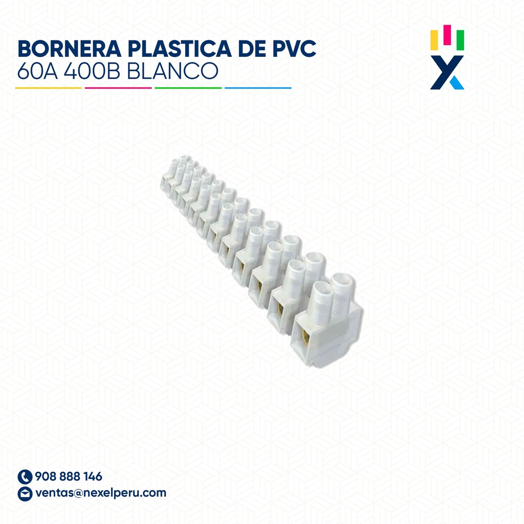 BORNERA PLASTICA DE PVC 60A 400B BLANCO