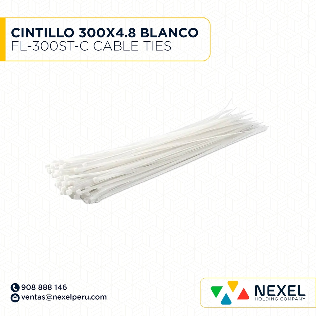 CINTILLO 300X4.8 BLANCO FL-300ST-C CABLE TIES STANDARD